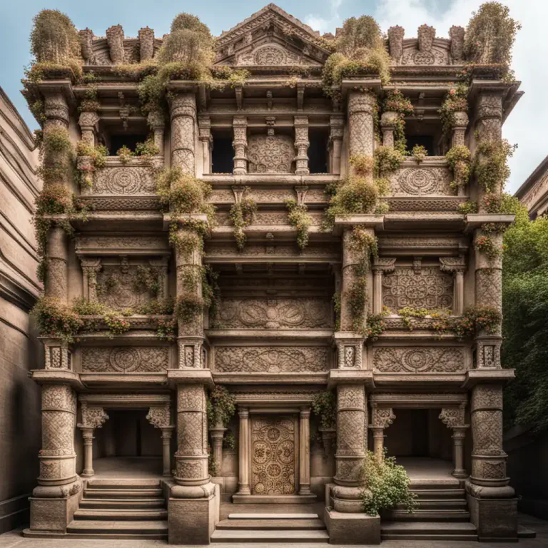 Visual representation of "foliage" - A representation of leaves, flowers, and branches for architectural ornamentation