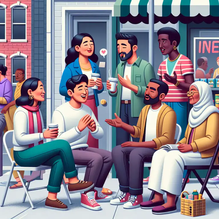 Visual representation of "street" - People who live in an area, community or society.