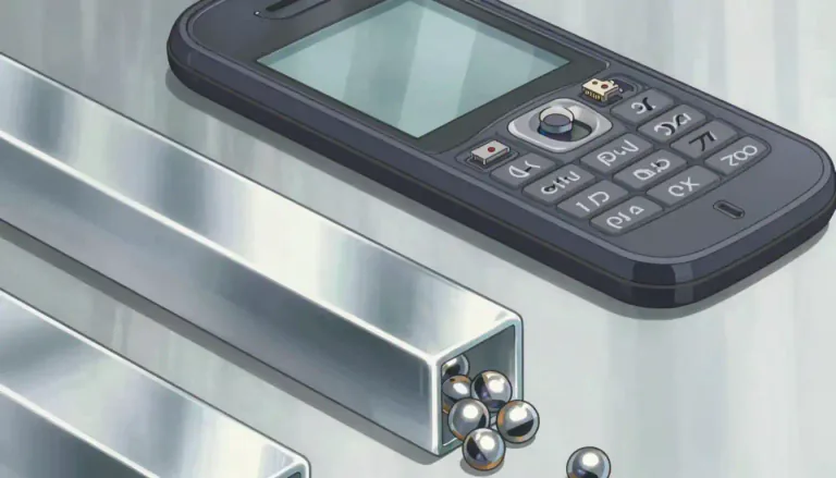 Visual representation of "tantalum" - A shiny, silver metal used in making certain types of equipment.