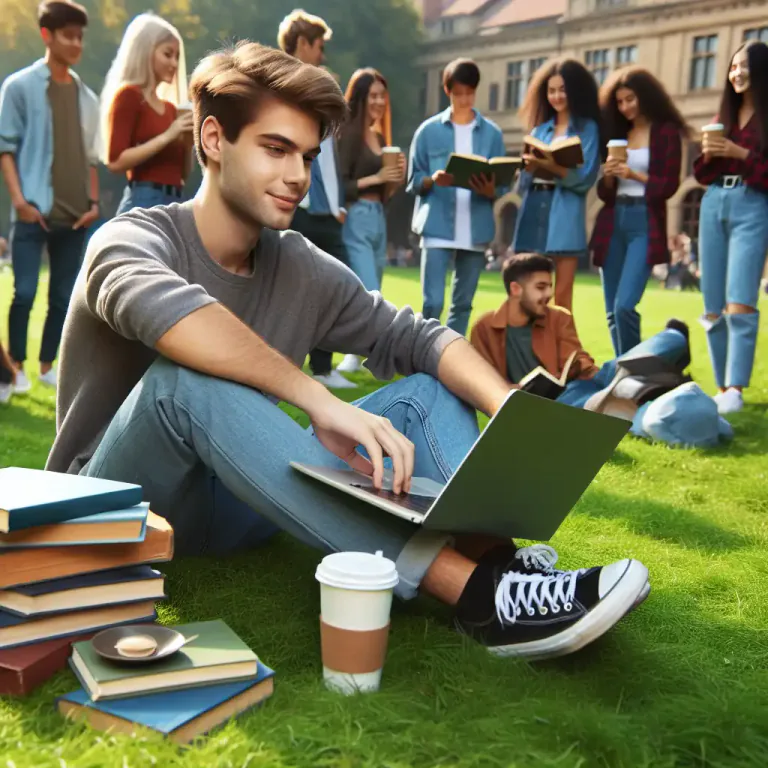 Visual representation of "collegiate" - Reminiscent of or suitable to a student in college.