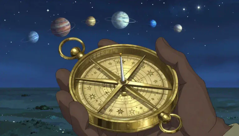 Visual representation of "astrolabe" - An old tool used by astronomers and navigators to measure the position of stars and planets