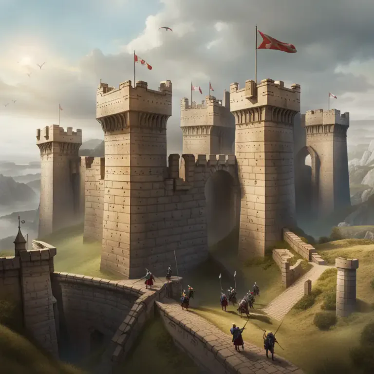 Visual representation of "bastion" - Part of a large building or wall, sticking out from the main part, used in warfare to shoot or protect form enemy's fire.
