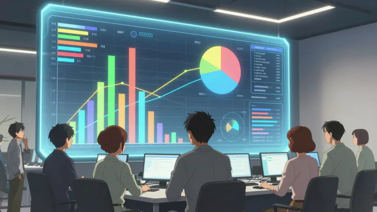 Visual representation of "visualization" - The action or process of visualizing something or showing data in a visual form like a chart or picture.