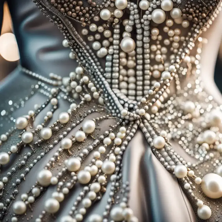 Visual representation of "pearl" - To decorate or cover with pearls or beads that look like pearls.