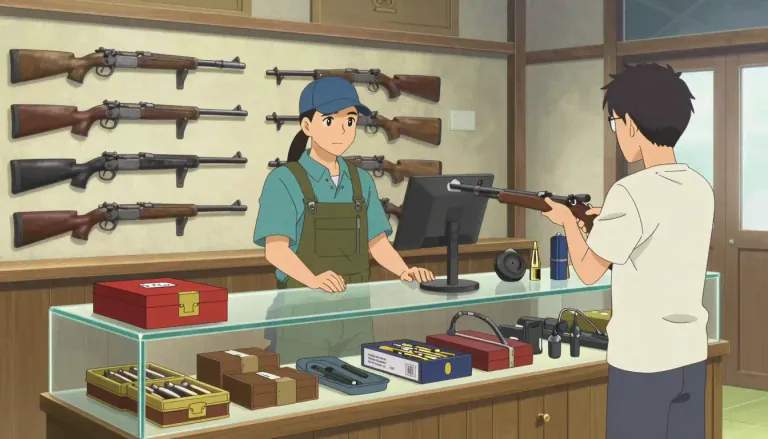 Visual representation of "gunshop" - A shop where firearms and ammunition are sold.