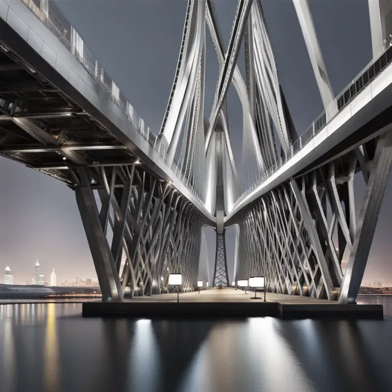 Visual representation of "of steel" - Referring to an object or structure made out of this metal