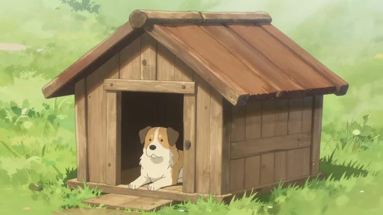 Visual representation of "doghouse" - A structure designed to provide shelter for a dog, typically made of wood or other durable materials.