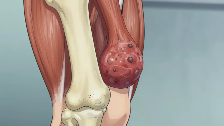 Visual representation of "sarcoma" - It is a kind of cancer that starts in bones or connective tissues such as fat or muscle.