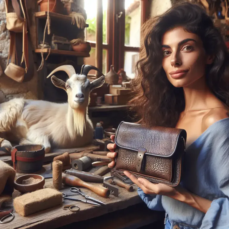 Visual representation of "goatskin" - A type of leather made from the skin of a goat