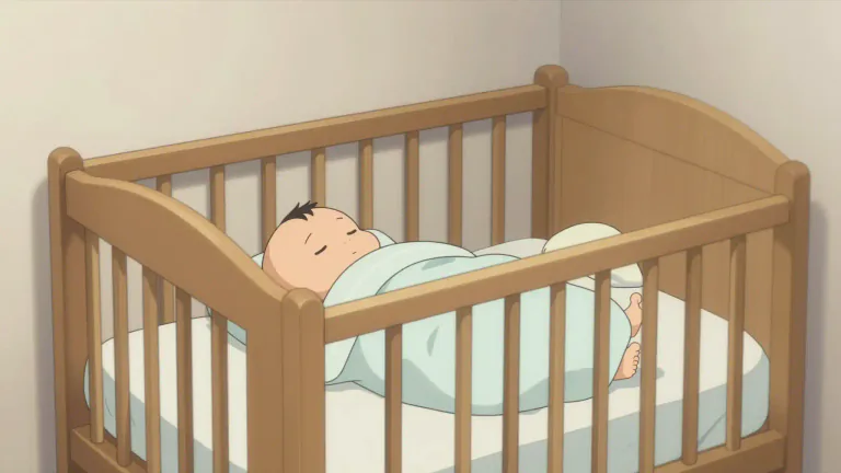Visual representation of "cot" - A small bed for a baby or young child, with high bars around the sides to prevent the child from falling out.