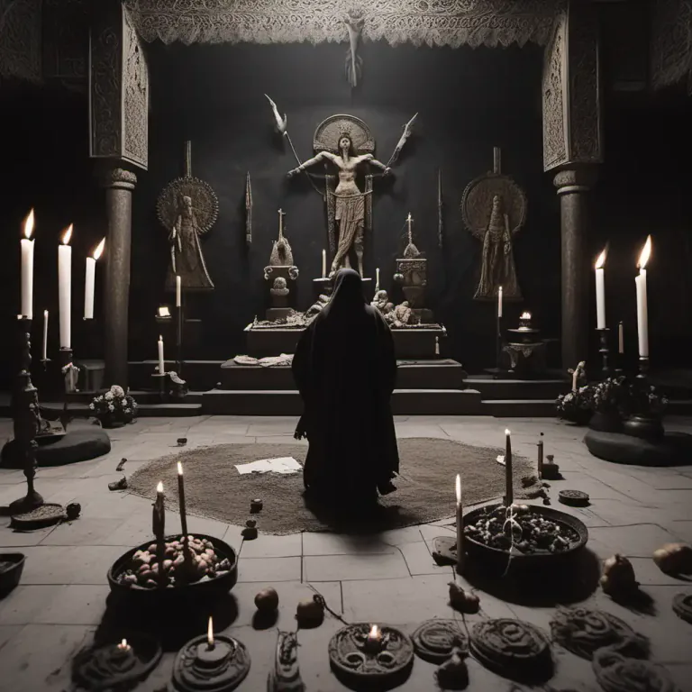 Visual representation of "unholy" - Not related or suitable to holy things, people, or places