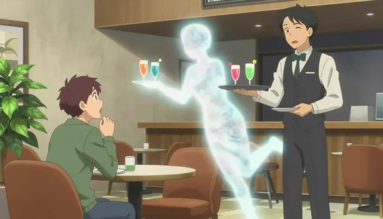 Visual representation of "materialize" - to appear suddenly or out of nowhere