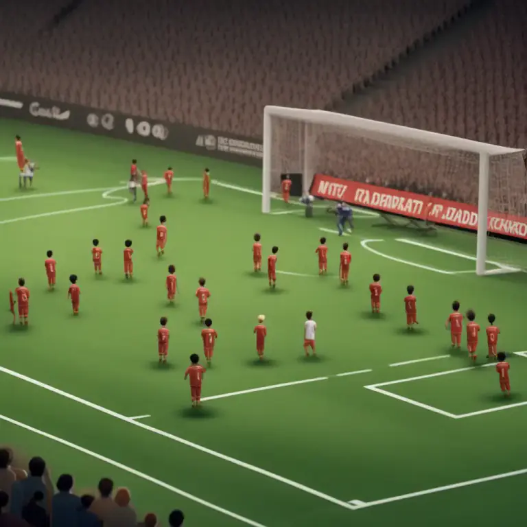 Visual representation of "early doors" - At the start of a football (soccer) game.