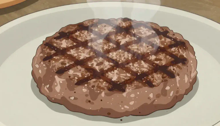 Visual representation of "patty" - A small flat mass of ground meat or vegetables, used in making burgers or other dishes