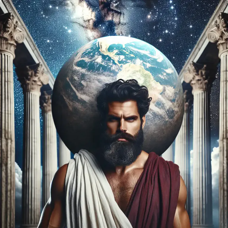 Visual representation of "atlas" - A god who was forced to hold up the heavens
