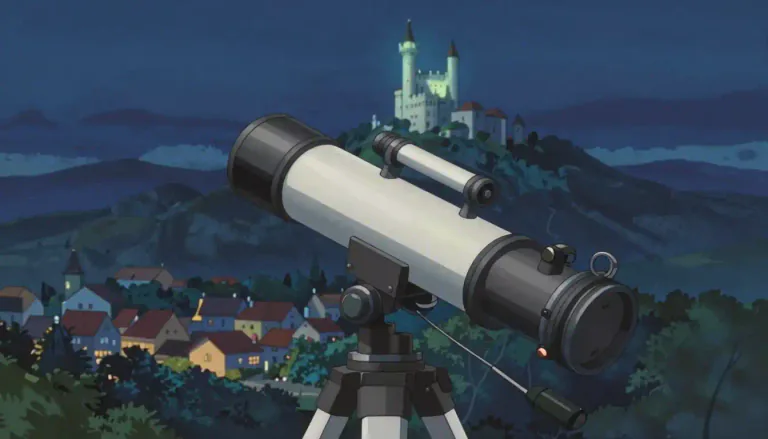 Visual representation of "telescope" - A tool for making far away things look closer and bigger