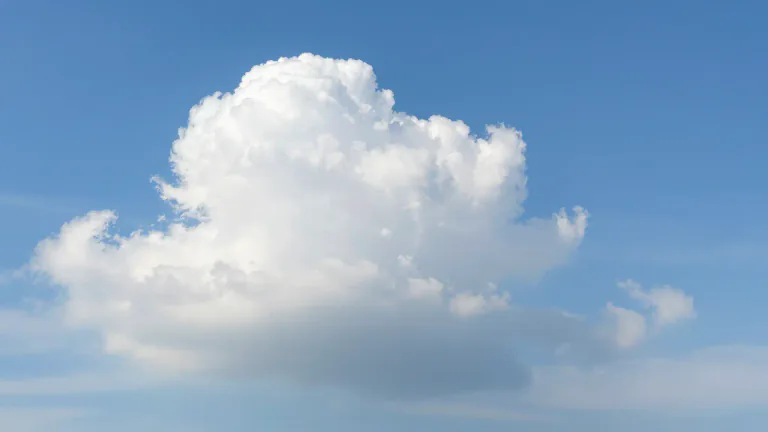 Visual representation of "cumulus" - A type of cloud that is large, white, round, and fluffy