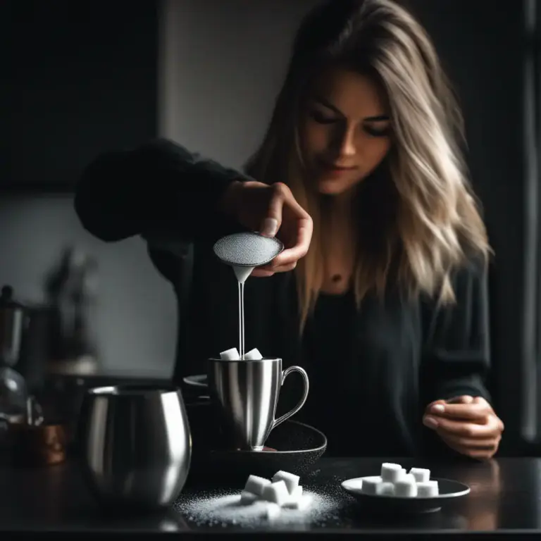 Visual representation of "sugar" - To make something sweeter by adding sugar to it