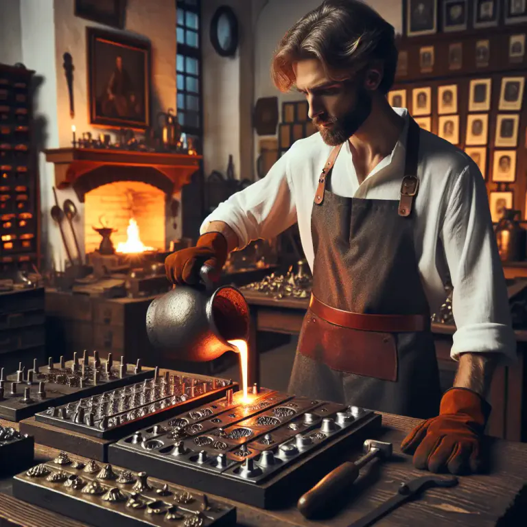 Visual representation of "foundry" - The skill or activity of making things out of metal in a foundry