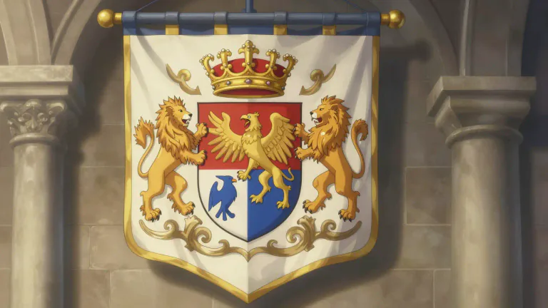 Visual representation of "armorial" - Related to coats of arms or heraldry, especially designs and symbols used in a coat of arms
