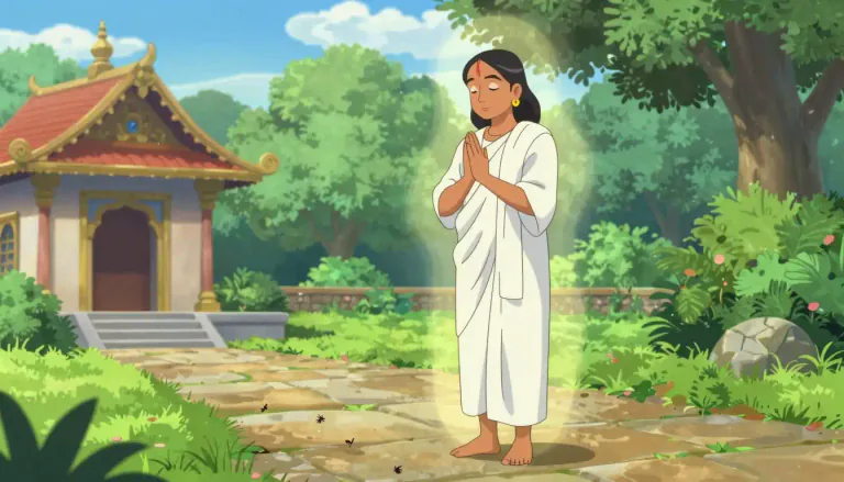 Visual representation of "jain" - A follower of Jainism, an ancient religion from India that teaches a path of non-violence towards all living beings.