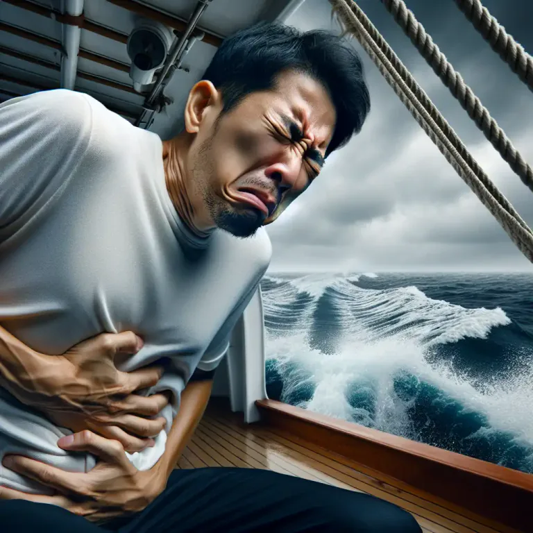 Visual representation of "qualm" - A sudden feeling of sickness or faintness