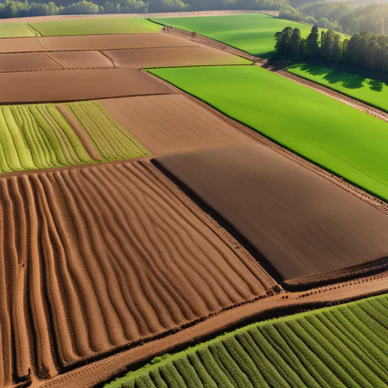 Visual representation of "tillage" - The land that is tilled or plowed for crops.