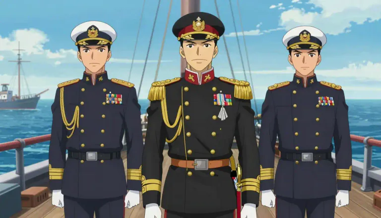 Visual representation of "commodore" - A high-ranking officer in the navy, above a captain but below a rear admiral.
