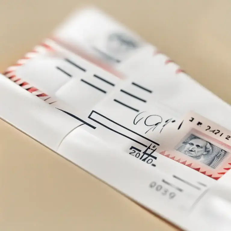 Visual representation of "frank" - A mark or signature on a piece of mail, showing that postage has been paid.