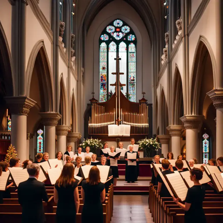 Visual representation of "voluntary" - A musical piece often played at the end of a church service.