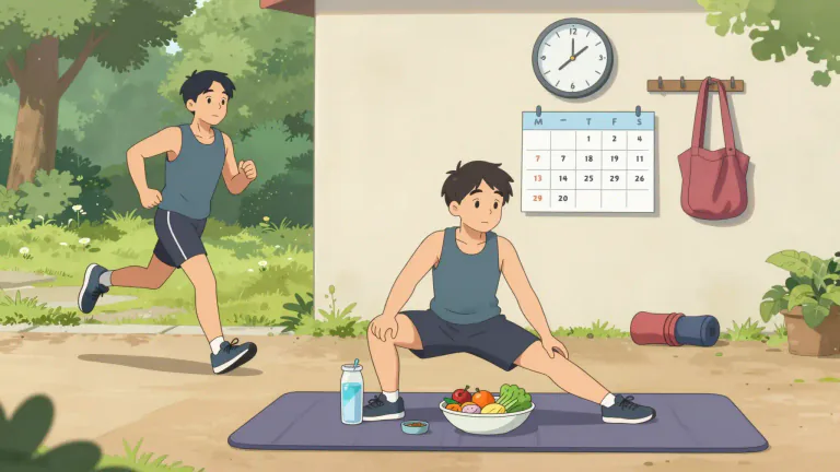 Visual representation of "regimen" - A planned way of doing things, especially one that involves time schedules, eating, exercise etc to achieve or maintain health.