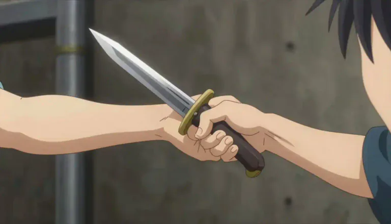 Visual representation of "jab" - To quickly push or hit something or someone, usually with something sharp or pointed.