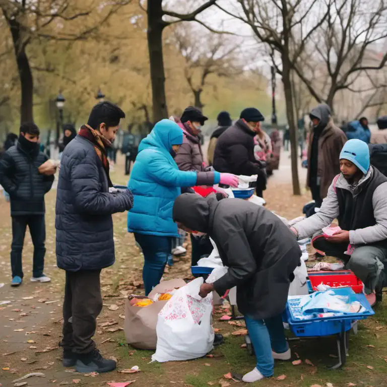 Visual representation of "homeless" - Someone who doesn't have a house or a place to live.