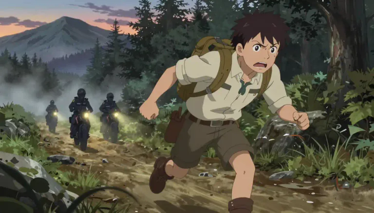 Visual representation of "outlaw" - A person who has broken the law and is hiding or running away to avoid punishment