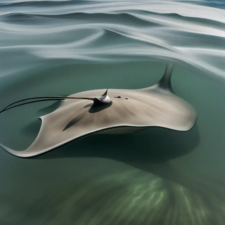 Visual representation of "ray" - A fish that has a flat body with a tail that can sting