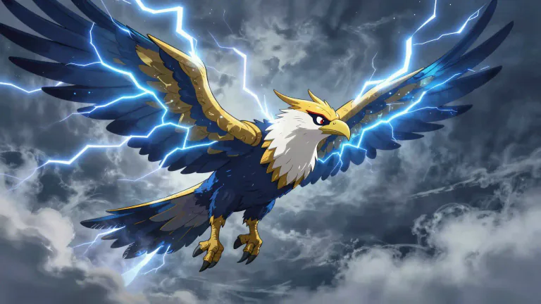 Visual representation of "thunderbird" - A mythical bird from North American Indigenous stories, thought to control thunder and lightning.