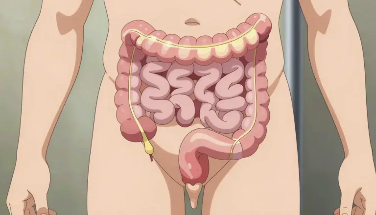 Visual representation of "rectum" - The final section of the large intestine, ending in the anus.