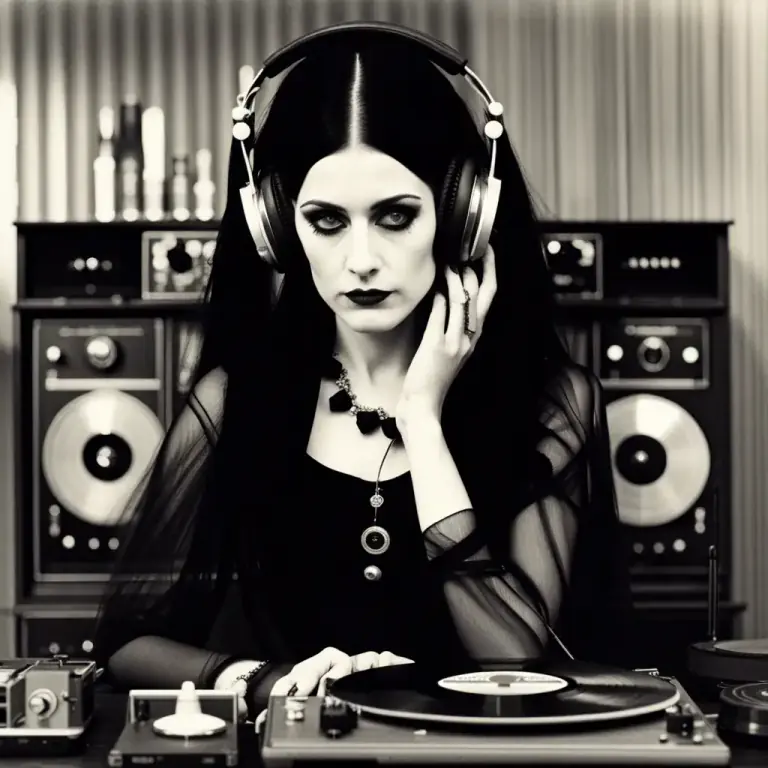 Visual representation of "goth" - Relating to the goth subculture or goth music.