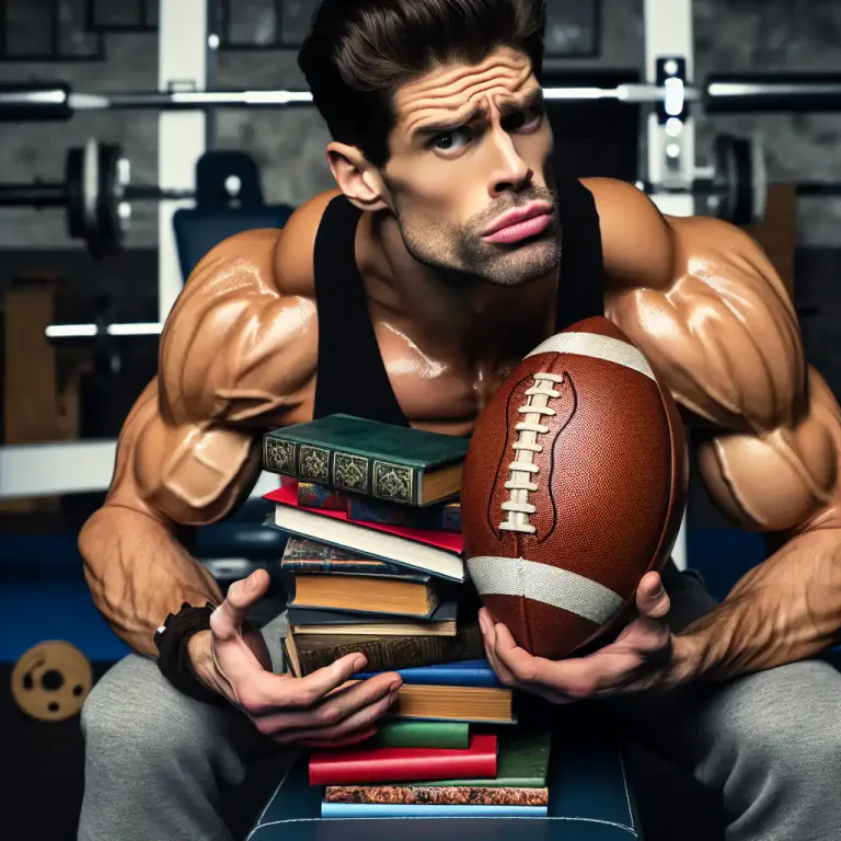 Visual representation of "jock" - A person who is not intelligent or interested in culture, and only likes sport