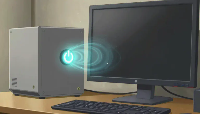 Visual representation of "reboot" - Turn off and then on again, especially in computing