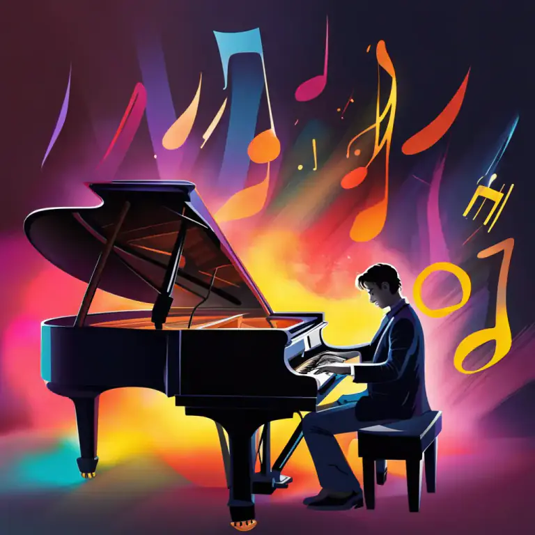 Visual representation of "coloration" - In music, the particular technique or way of playing a piece to bring out its color or character.