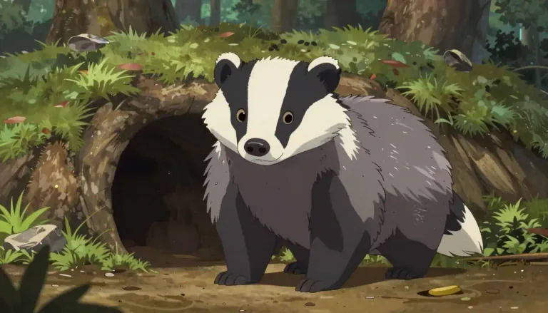 Visual representation of "badger" - A medium-sized, strong animal with black and white fur that lives underground in North America, Europe, and Asia