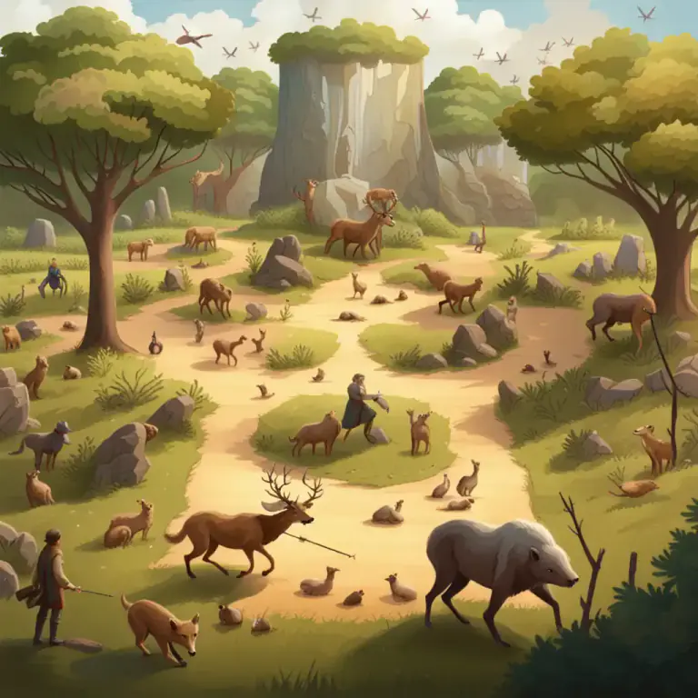 Visual representation of "paradise" - A large enclosed park where game are kept