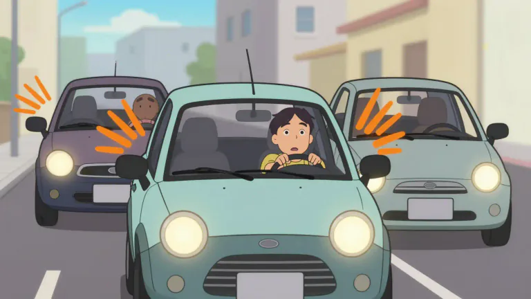 Visual representation of "honk" - When a goose or a similar bird makes a loud noise, or a vehicle's horn makes a loud noise.