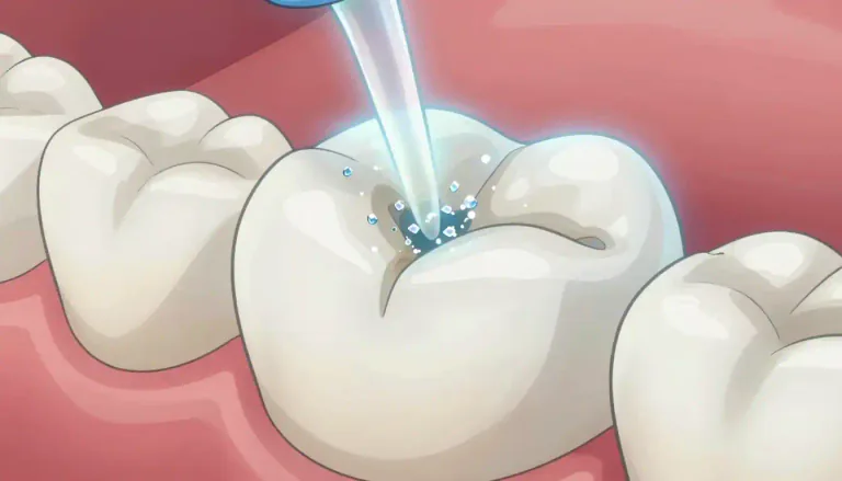 Visual representation of "remineralization" - The process of returning minerals to a biological or chemical structure, especially in human teeth.