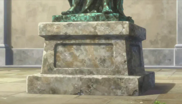 Visual representation of "plinth" - A heavy base supporting a statue or vase
