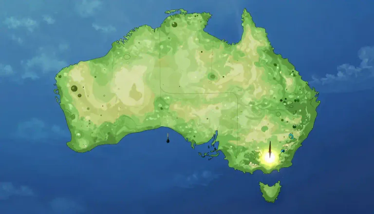 Visual representation of "southernmost" - Located the farthest to the south.