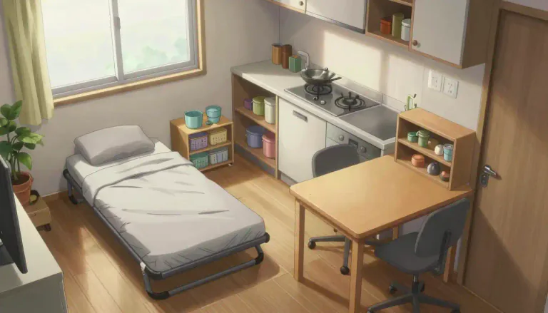 Visual representation of "compact" - Small in size but arranged neatly to provide everything that is needed.