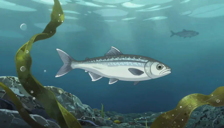 Visual representation of "capelin" - A small fish found in the northern Atlantic Ocean, which is commonly eaten or used as bait for larger fish.