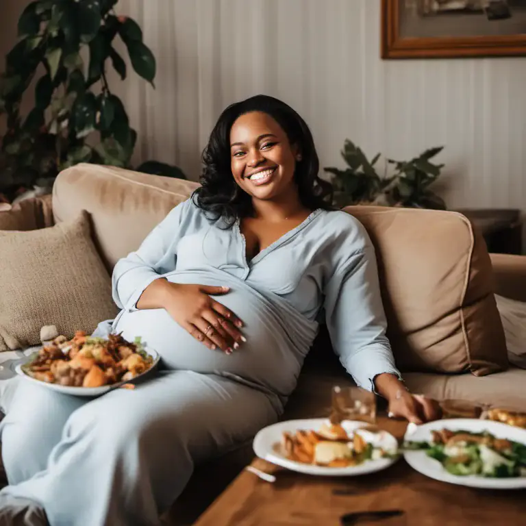 Visual representation of "bellyful" - A full stomach from eating